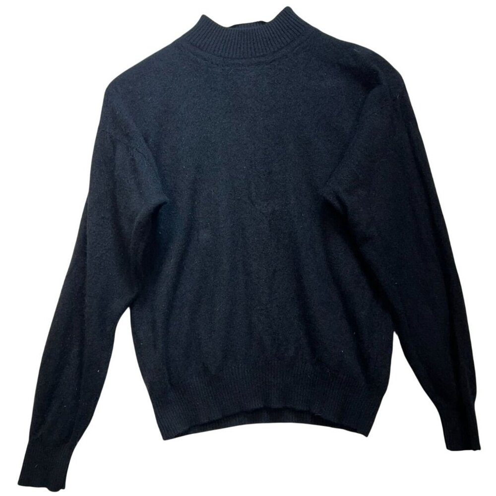 Casual Corner Women's Cashmere Pullover Sweater Knit Long Sleeve Sz XL Black